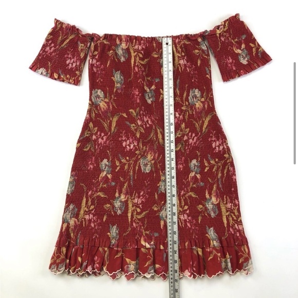 Zimmerman Corsair floral linen cotton floral off shoulder dress Size 6 - Picture 9 of 11